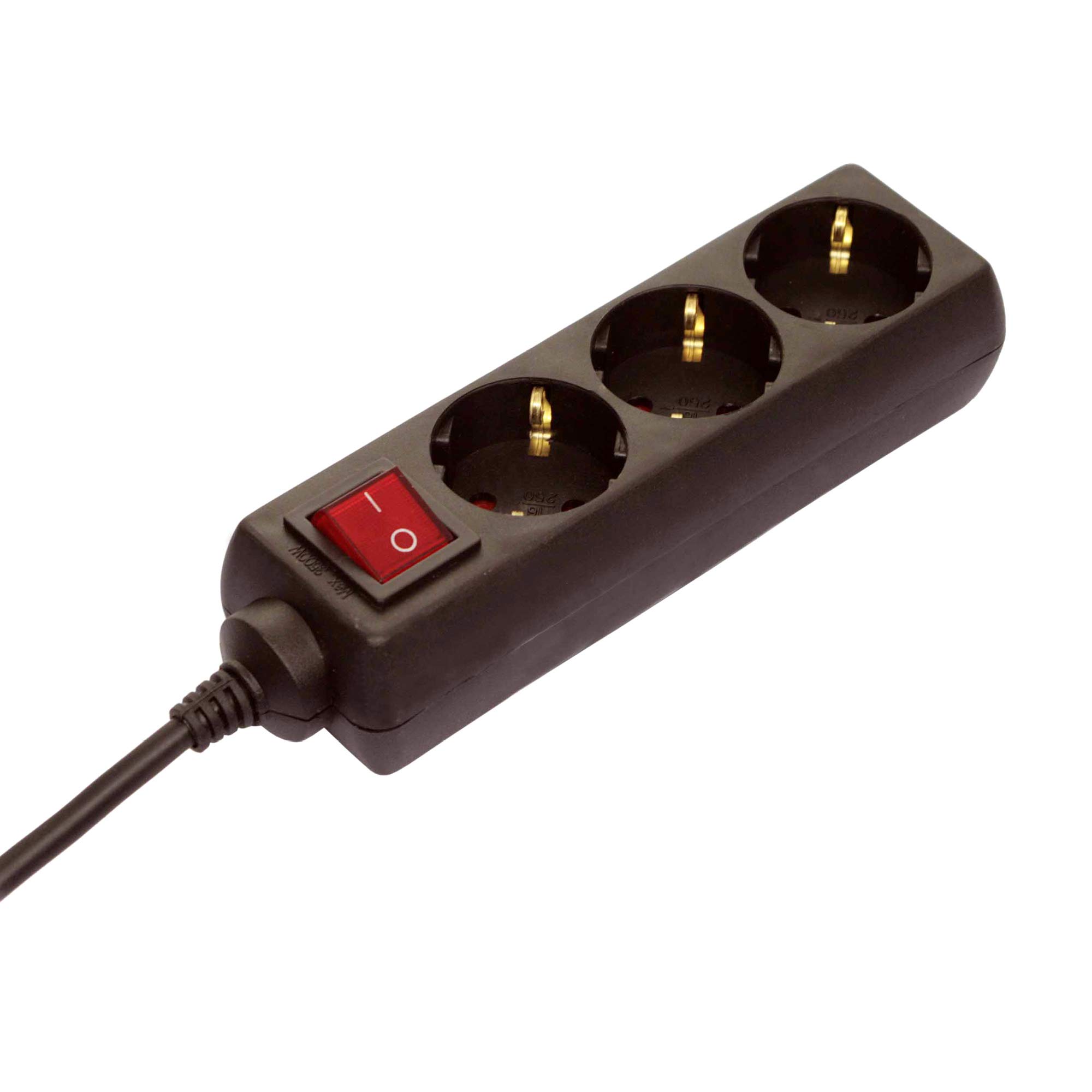 E426901 Tischsteckdose 3fach schwarz Power Strips