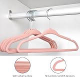 MangoKit 30 Pack Velvet Hangers 28cm Non-Slip Baby Space-Saving Pink view 6