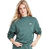 Reebok Women's Identity Cotton Fleece Mock Neck Sweatshirt (Green, X-Large)