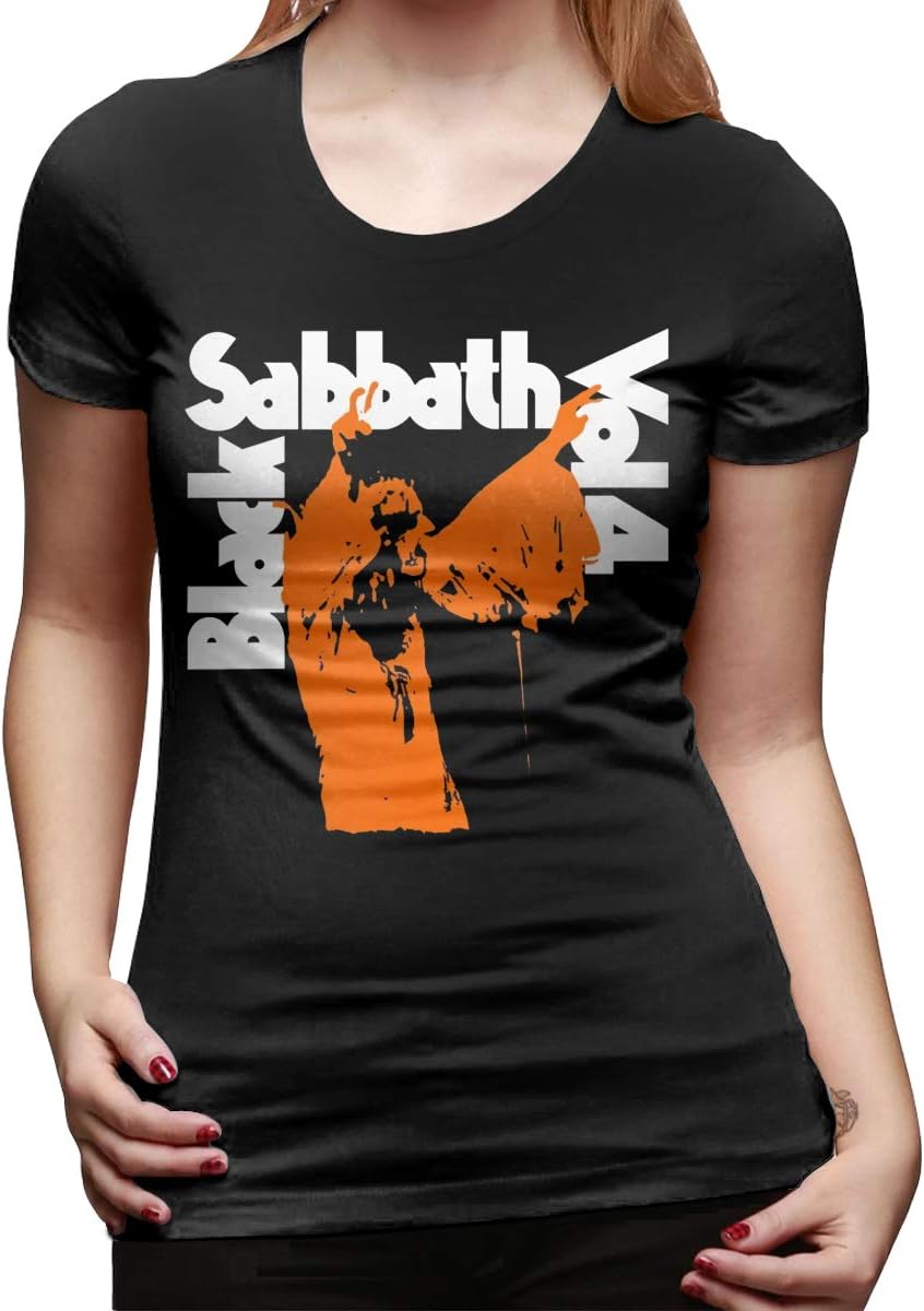 GongWe CelleCX Black Sabbath-Vol 4 Women's Fashion Short Sleeve T-Shirt Black