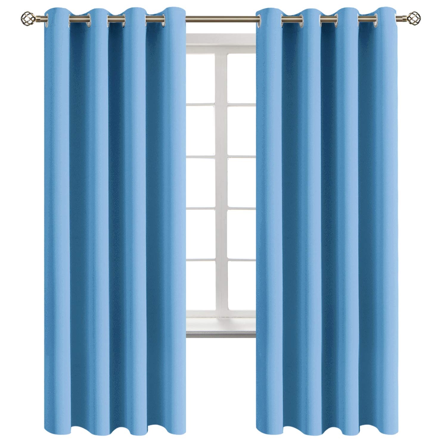Photo 1 of BGment Room Darkening Curtains 72 Inches Long - Grommet Thermal Insulated Drapes Window Treatment Curtains for Bedroom, 2 Panels, 52 x 72 Inch, Sky Blue