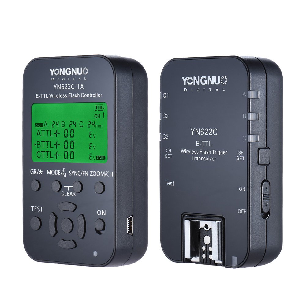 YONGNUO YN622C-KIT Wireless Remote Control 100M E-TTL Flash Trigger Transceiver Pair Kit for Canon EOS Series DSLRs