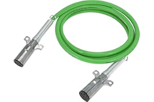 HEROFFIX 7 Way Straight Coiled Electrical Power Trailer Cord Wire Female Plug Trailer Plug Extension Cable for Semi Trucks Tr