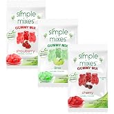 Simple Mixes Dye-Free Gummy Mix, Variety 3-Pack | Strawberry, Cherry &amp; Lime, Gluten-Free, Fat-Free, Kosher, Healthy Snack, Easy to Make Infusions