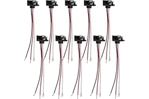 RONYBUY 10x 3 Wire Plug Truck Trailer Light Plug Molded 3 Prong Pigtail Harness for Stop Turn Tail Sealed Round Oval Light Brake Backup Light
