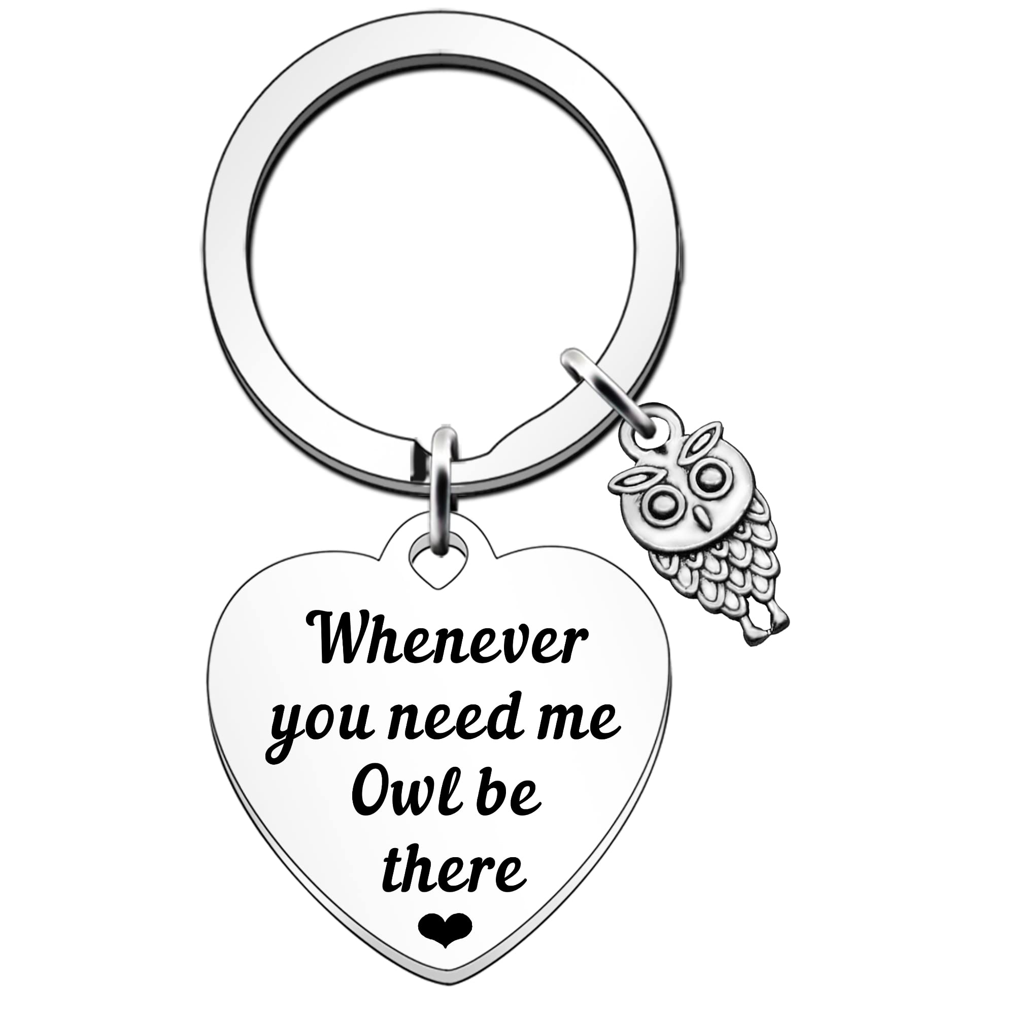 SDOFY Owl Gifts: Keyring & Keychain for Women & Men - 'Whenever You Need Me, Owl Be There'
