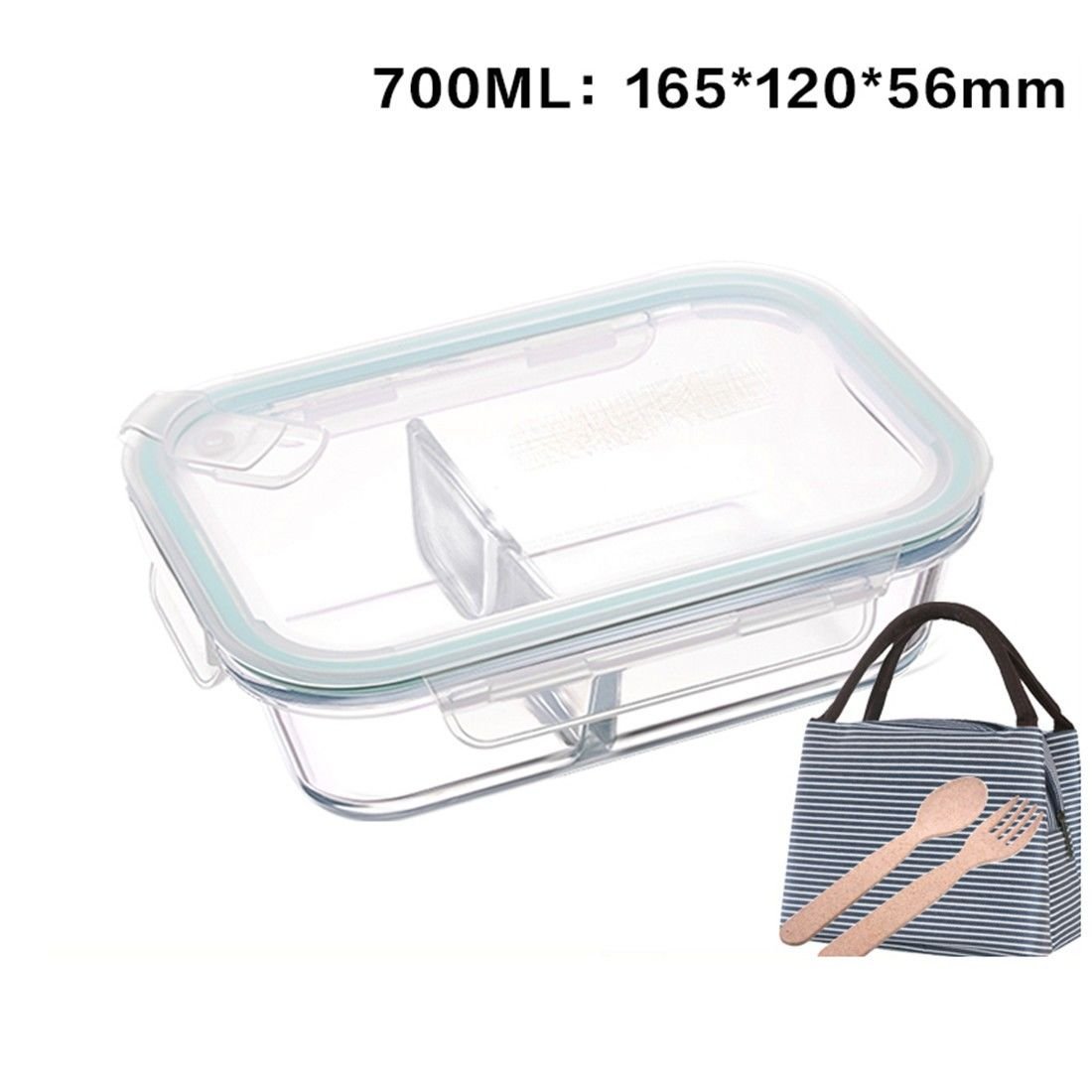 ZLLi Recipiente de vidrio, caja de almuerzo, horno de microondas ...