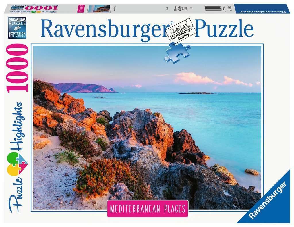 Ravensburger Puzzle, Puzzle 1000 Pieces, Greece, Puzzle for Adults, Mediterranean Places Collection, Puzzle Landscapes, Puzzle Ravensburger Print