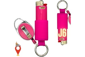 LIGHTER LOCATORS Retractable Lighter Holder for BIC Lighters Made for The J6 BICs Lighter Leash with Spring Clip to Attach & Remove from Keys, Bags, & More.