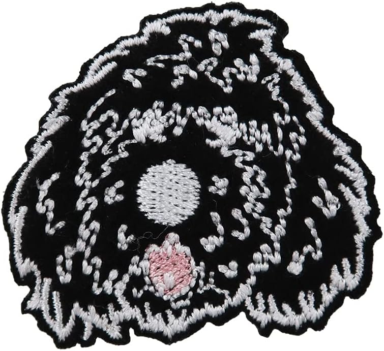 Mixed Media - Doodle Embroidered Iron On Patch (Black)
