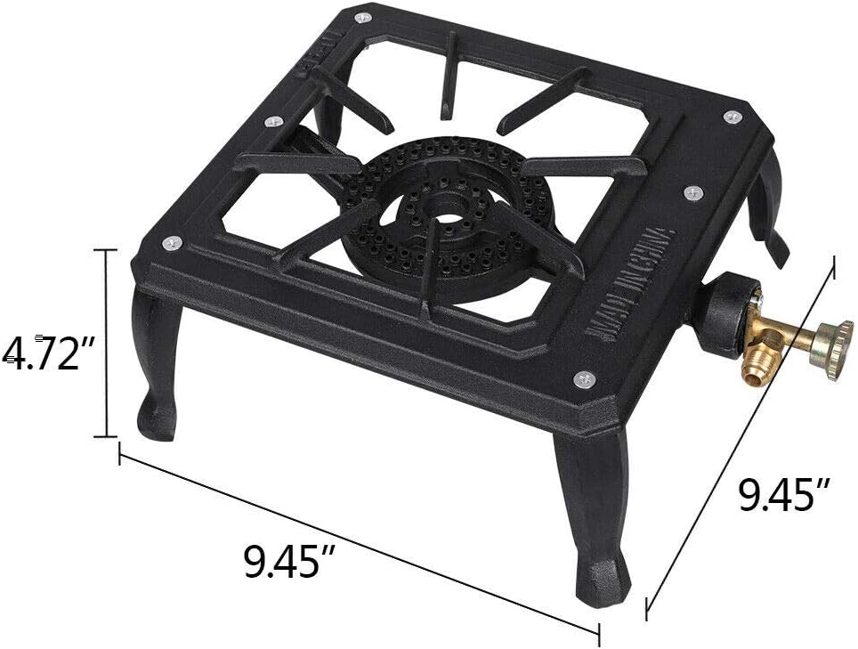 review Enimra Portable Camp Stove Single Burner Cast Iron Propane Gas LPG Outdoor BBQ Cooker