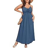 SHESTARR Women's Plus Size Summer Dress Spaghetti Strap Sleeveless Sweetheart Neck Swing A Line Maxi Long Dress