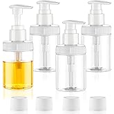 Cosywell Pump Bottle Dispenser 4oz/120ml 4 Pack Plastic Lotion Dispenser Wide Mouth Jar Style Empty Refillable Bathroom Shower Containers for Shampoo Conditioner Body Wash(Clear)