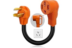 H3JANG NEMA 10-30P to 14-50R EV Charger Adapter Cord 30 Amp 3 Prong Dryer to 50 Amp 4 Prong EV Conversion Adapter Only Compatible with Tesla and Level 2 Charging ETL & UL Listed