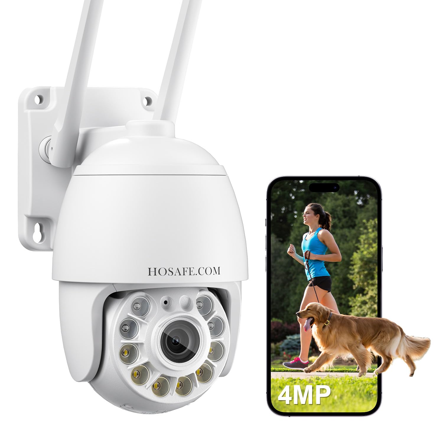 Photo 1 of Cameras for Home Security 4MP HD, Hosafe WiFi Security Cameras Wireless Outdoor, Outdoor Camera Wireless, Floodlight Motion Detection, Pan Tilt Auto Tracking, Two Way Audio, Color Night Vision, IP66