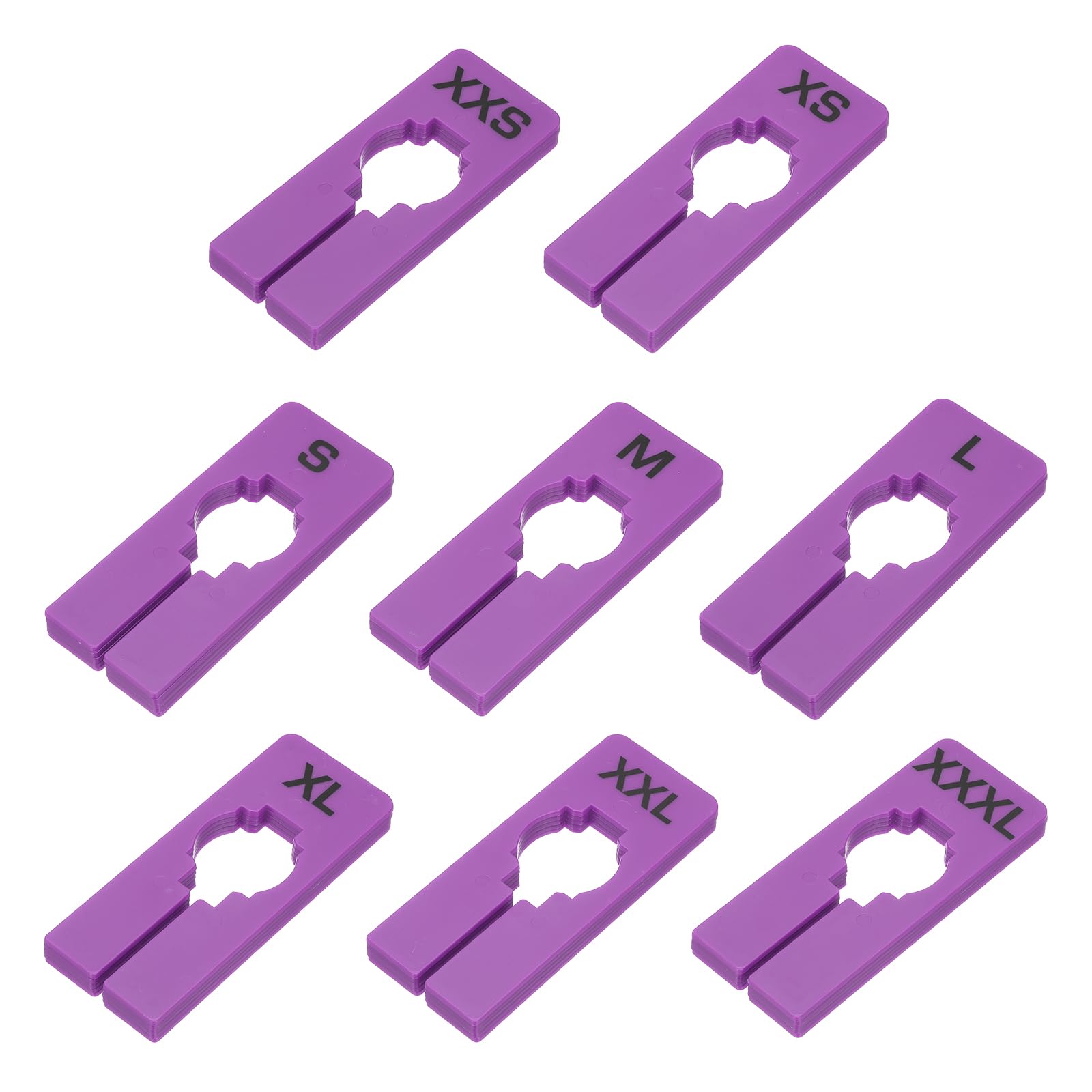 PATIKIL Clothes Dividers for Hanging Clothes, 40 Pack 8 Sizes Rectangle Pre-written Clothing Rack Dividers Size Mark Label Sorting Separator for Closet, Lavender