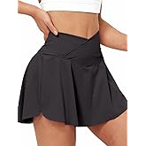 gaimoliso Women's 2-in-1 Athletic Shorts Flowy Running Shorts with Pockets Spandex Shorts for Workouts and Tennis