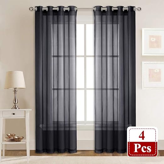 Amazon Com Ryb Home Sheer Long Drapes For Window Farmhouse