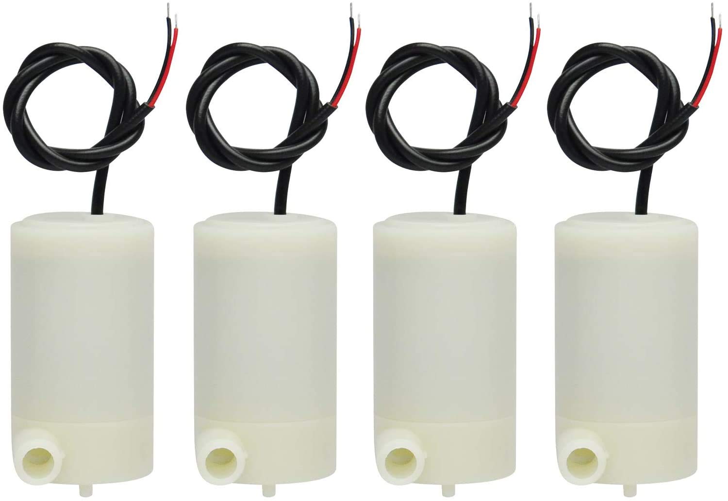 ICQUANZX 4 pcs Mini Micro Submersible Water Pump 3V -5V 1.2-1.6L/min 0.3-0.8 Meters,for Fish Tank Fountain Aquarium