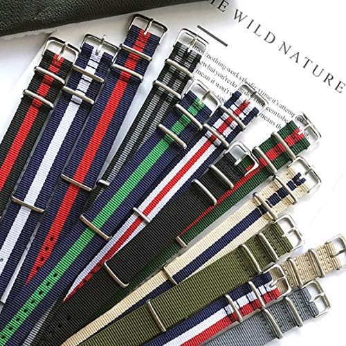 Amazon Nato ベルト ストラップ 時計 ベルト 腕時計 バンド 20mm 替えベルト 替えバンド ナイロン バネ棒外し付き 15 黒 白 暗緑 時計バンド 腕時計 通販