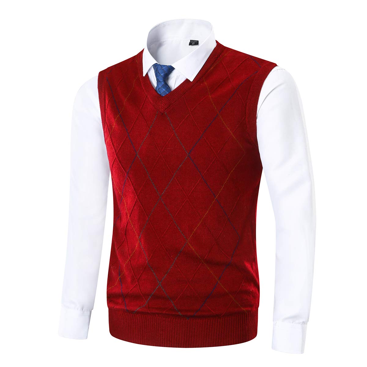 Yingqible Classic Mens VNeck Sleeveless Jumper Vest Knitted Gilet