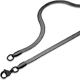 555Jewelry Stainless Steel Flat Herringbone Snake Chain Necklace for Men & Women