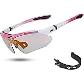 ROCKBROS Photochromic Sports Sunglasses Mens Pickleball Glasses Cycling Glasses MTB Sunglasses, with Removable Elasctic Band