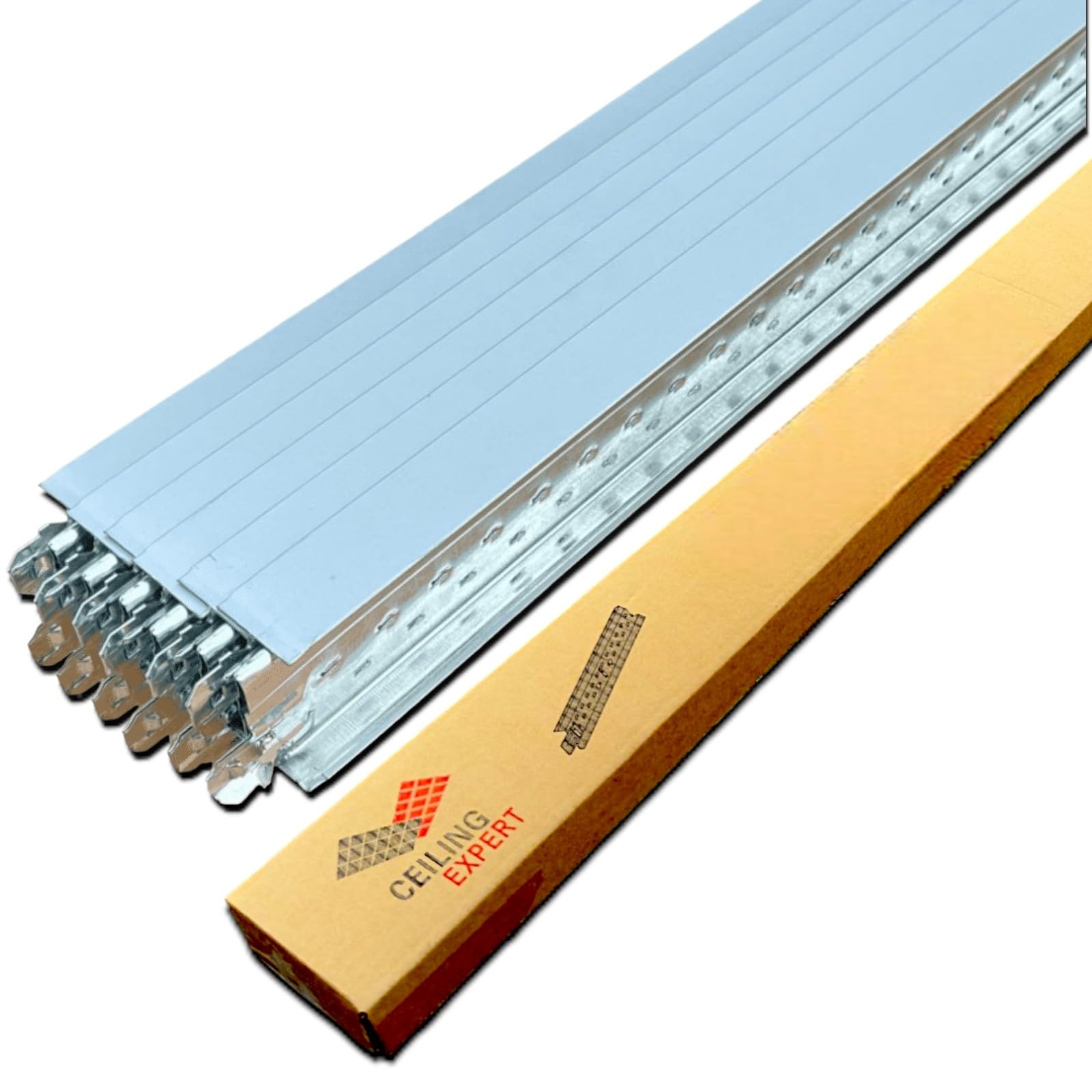 10x Suspended Ceiling Grid Component, Silver Cross Tee Section 600mm x 24mm T24 T600