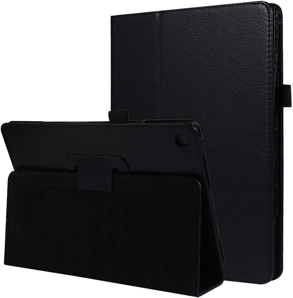 Cywulin Case for Huawei MediaPad M5 Lite 10 Ultra Lightweight Slim Smart PU Leather Shell Stand Folio Case Cover with Auto Sleep Awake for Huawei MediaPad M5 Lite 10 10.1 Inch 2018 Release (Black)