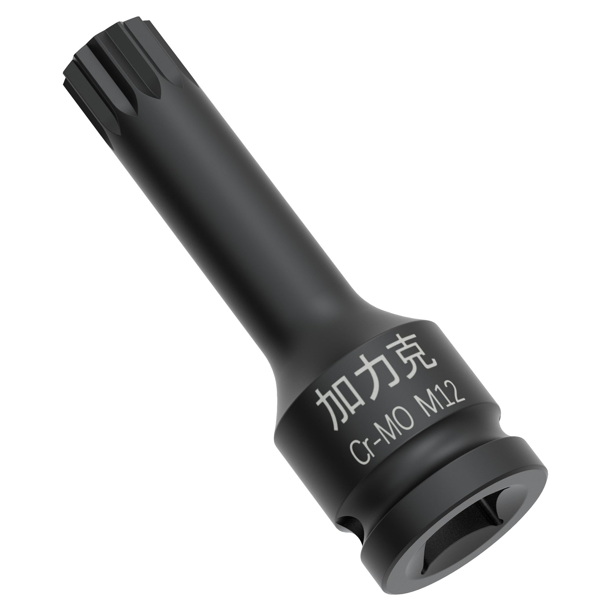 FOCMKEAS 1/2-Inch Drive x M12(12mm） Impact XZN Triple Square Spline Bit Socket, Metric Lengthen Screwdriver Socket Adapter, 3-Inch Length, CR-MO Steel, One-Piece Construction, Black