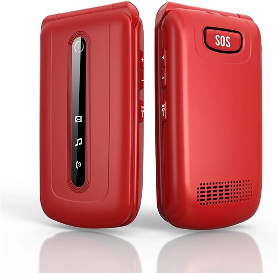 Amazon.com: Ushining 3G desbloqueado teléfono celular para personas mayores y niños, doble tarjeta SIM de 2,4 pulgadas, botón SOS y botones grandes, cámara VGA, fácil de usar (rojo)