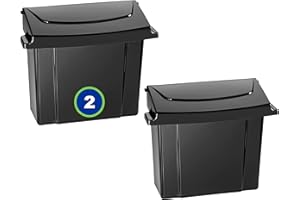 ALPINE INDUSTRIES Alpine Sanitary Napkin Receptacle 2 Pack - Feminine Hygiene Disposal Container, Wall Mounted Trash Can with Odor Control Seal & Installation Hardware, 4 Litter, ABS Plastic (Black)