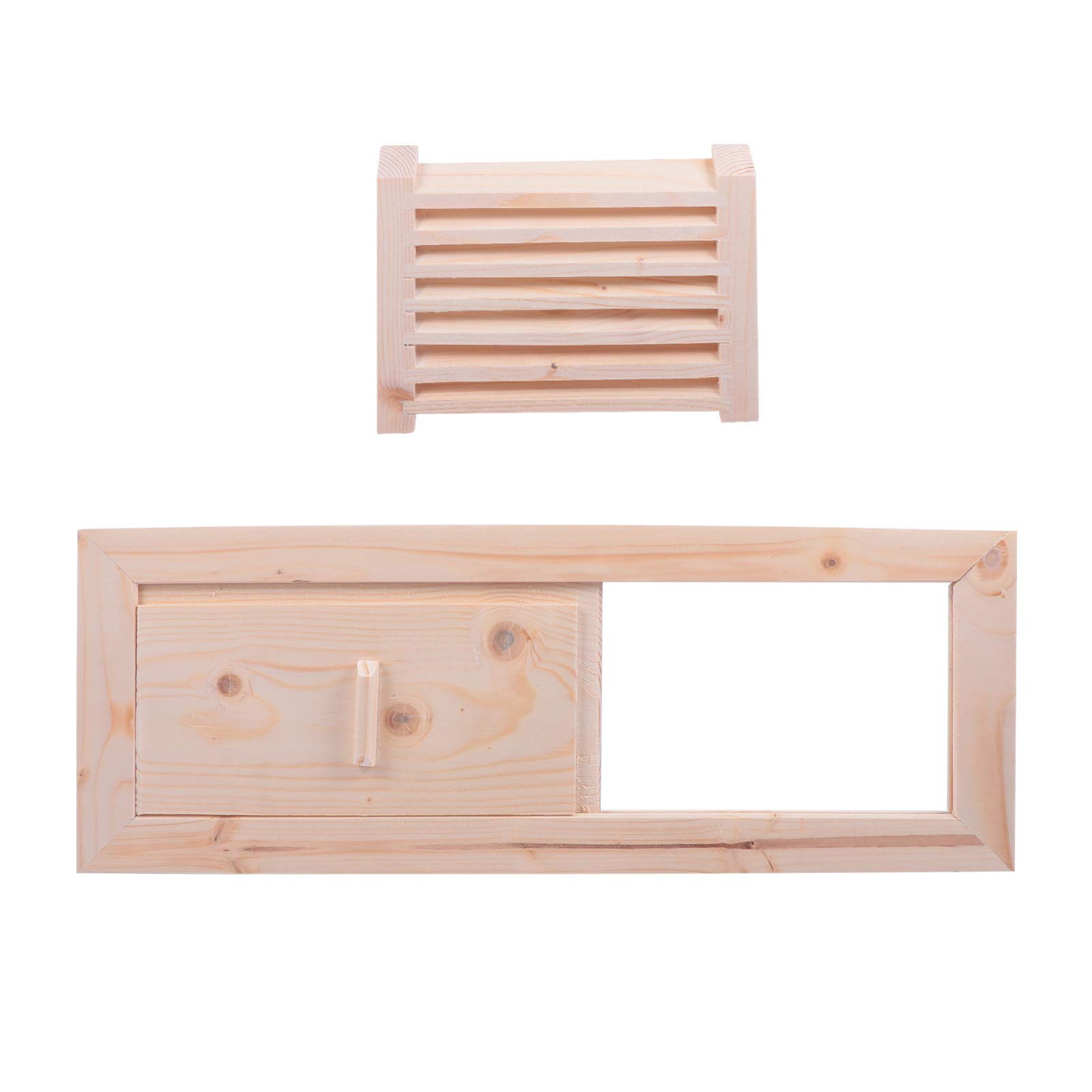 Cabilock Sauna Air Vent Cover Wooden Ventilation Grille Panel for Sauna Room 13.39X4.92X0.39In Cedar Sliding Ventilation Blinds Easy Installation