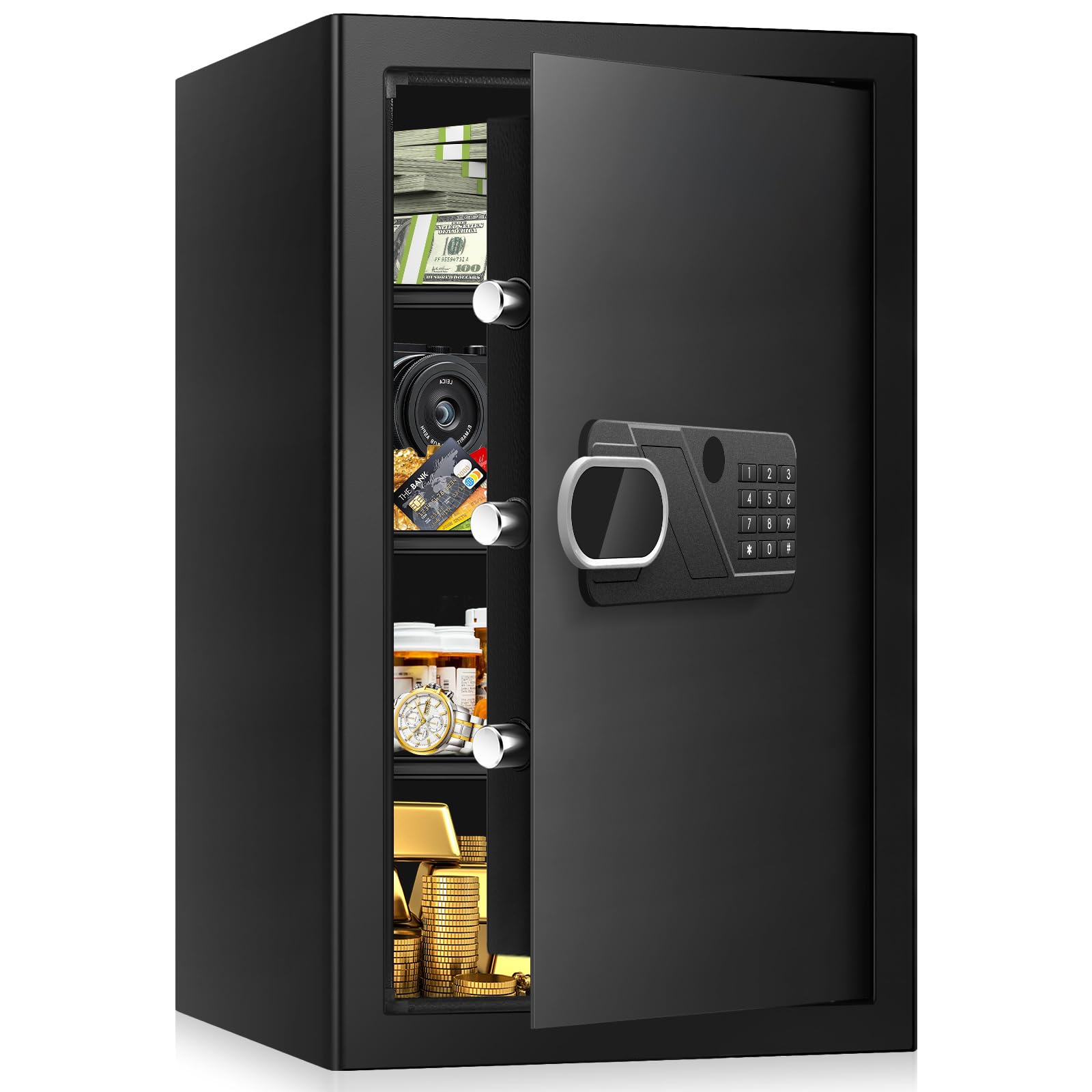 Photo 1 of 5.0 Cuft Large Safes for Home Use Fire and Water Proof, Anti-Theft Digital Security Safe Box With Programmable Keypad & Spare Keys, Home Safes Water and Fireproof for Documents Money Valuables