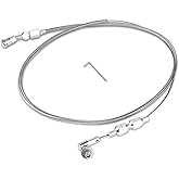 36 Inch Stainless Steel Braided Throttle Cable Kit, Accelerator Gas Control Cable Replacement compatible with CHEVY, 350 302 