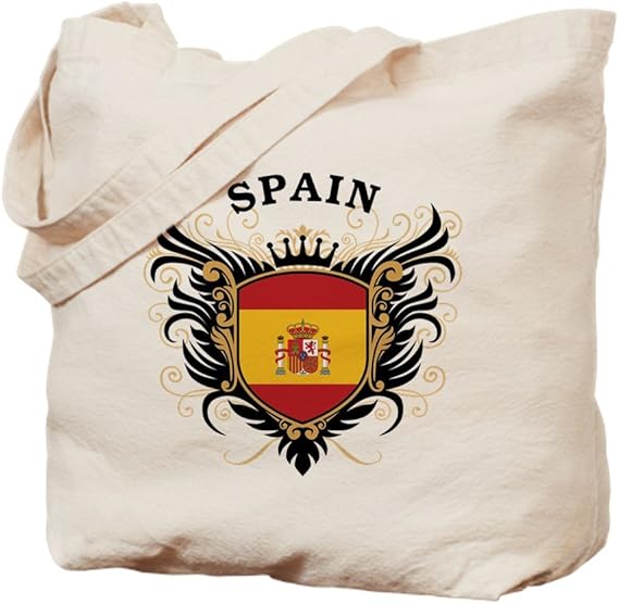 CafePress Spain Natural Canvas Tote Bag, Reusable Shopping