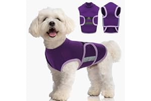 MIGOHI Dog Anxiety Relief Coat,Comfort Anxiety Vest for Dogs,Adjustable Dog Anxiety Calming Wrap for Fireworks,Thunderstorms,Travel,Separation,Anxiety Jacket for Small Dogs,S,Purple
