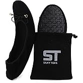 Silky Toes Velvet Foldable Flats for Women Purse Ballet Slippers Wedding/Travel Flat Shoe