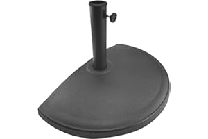 T&Jero 33 lb Half Round Heavy Duty Patio Market Umbrella Base Stand Weight for Outdoor, Black Matte