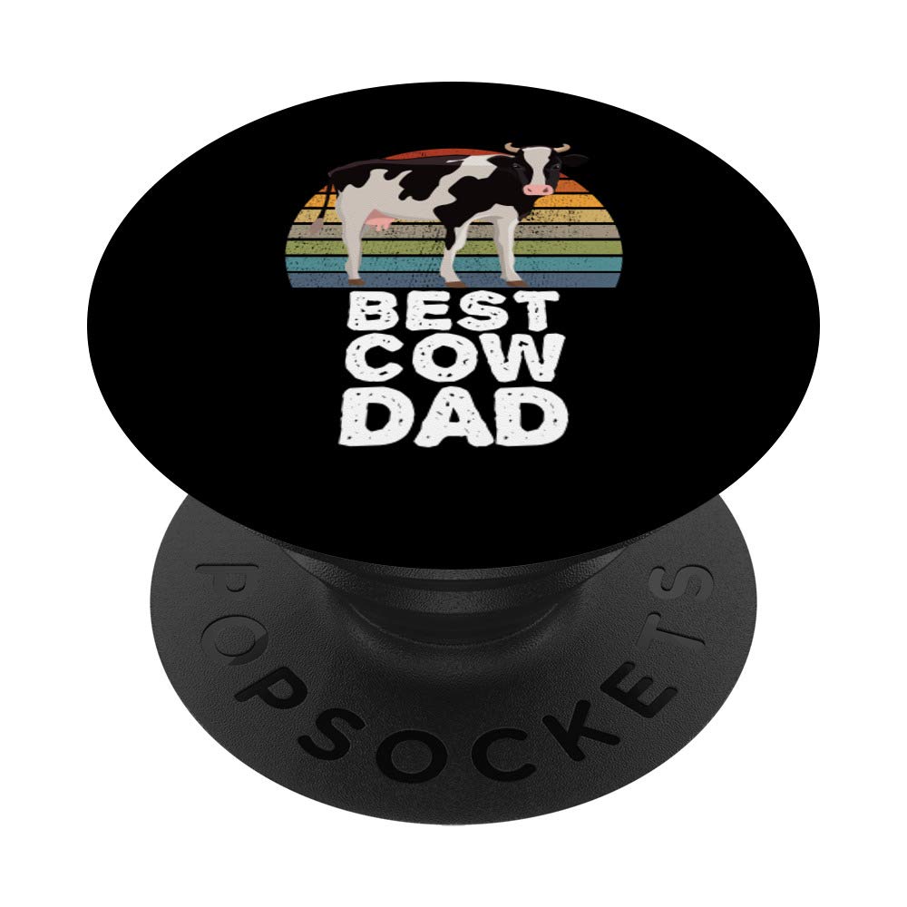 Best Cow Dad Clothes Art Cattle Farmer Father's Day Gift Cow PopSockets Grip and Stand for Phones and Tablets
