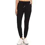 LA12ST Women's Juniors Soft Jogger Pants Drawstring Pockets