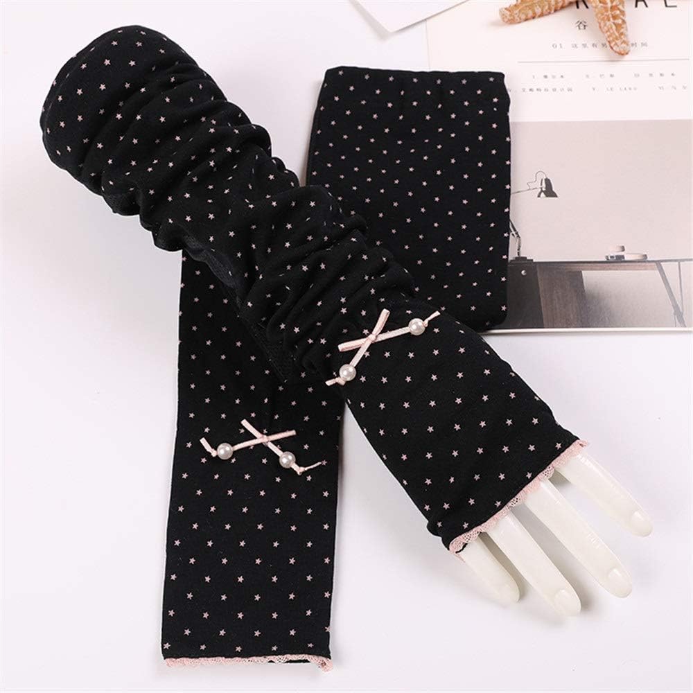 Ywlanlantrading Women's UV Protection Cotton Breathable Arm Sets Non-slip Long Sleeves Driving Sunscreen Gloves