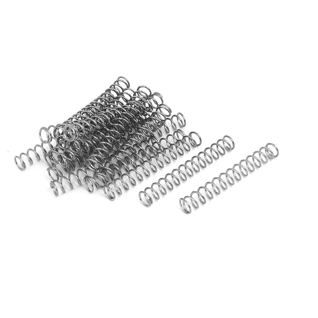sourcingmap Compression Spring,304 Stainless Steel,7mm OD,0.8mm Wire Size,50mm Free Length,Silver Tone,20Pcs