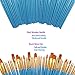 Paint Brushes 50 Pcs, heartybay Nylon Hair Brushes Set Acrylic Blue Round Pointed Paints Brush for Watercolor Oil Painting