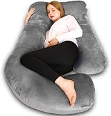 Chilling Home 55in J Shape Maternity Pillow Dark Grey