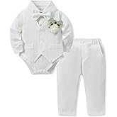 SANMIO Baby Boy Clothes Suits Infant Gentleman Outfit Collared Dress Shirt+Vest+Tie+Corsage+Pants 5Pcs Baby Suit Sets