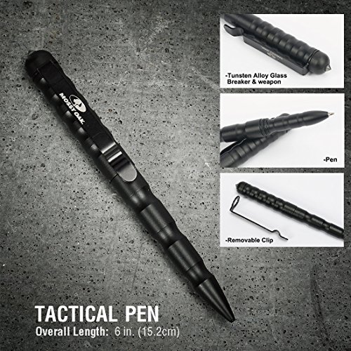 MOSSY OAK Emergency Survival Kit in Waterproof and Airproof Protective Case, with Multitool, Pocket Folding Knife, LED Tactical Flashlight, Survival Pen and 550 Paracord Bracelet