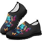 Hsaiyjsp Skull Print Slip on Shoes for Men Women Loafers Hands Free Shoes Running Sneakers Breathable Walking Shoes