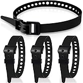 Blulu 4 Pack Reusable Industrial Straps 20" Length Reliable Tension Straps for Securing Bike Motor Gear -70 Lb. Working Load, Elastic Cable Ties for Welders Skis, Garden Hoses (Black)