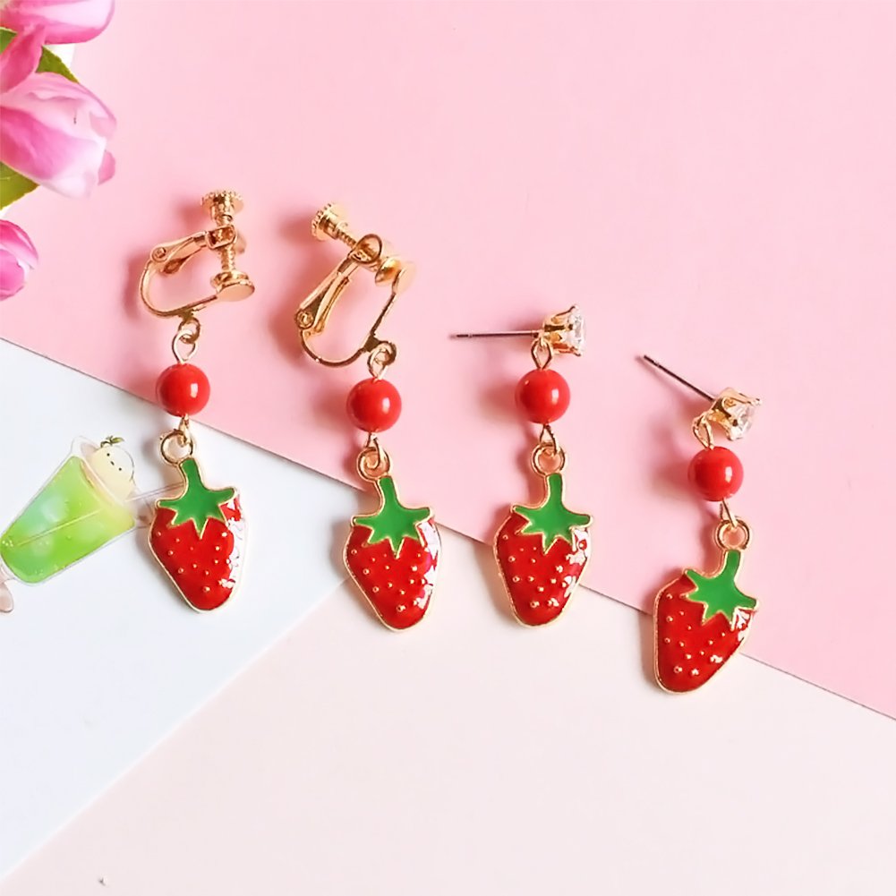 20 pcs Straberry Charms and Pineapple Charms, Fruit Shaped Jewelry Making Pendants, Cute Alloy Beads for Earring, Necklace, Bracelet Jewelry Making and Crafting